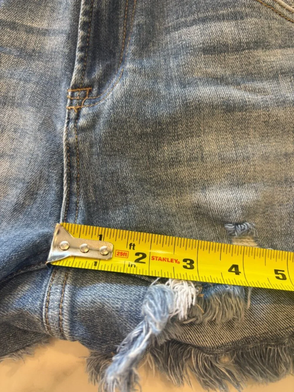 Risen Jeans Distressed Cutoff Shorts Size 0 Medium Wash High Rise